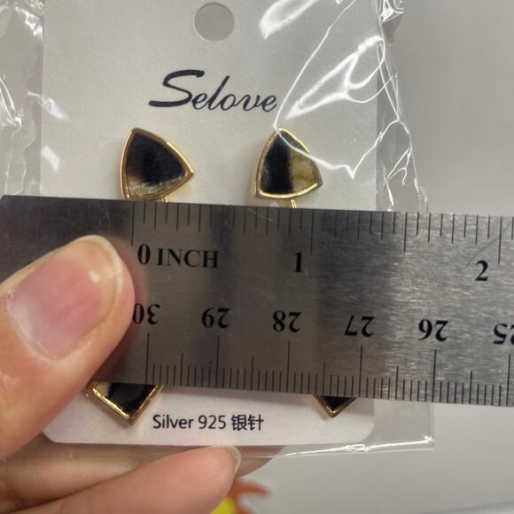 NWT Lot Of 2 Earrings Piercing Dangling Green Circles Gold Pattern - Picture 9 of 11